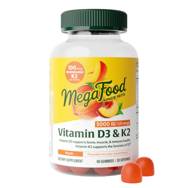 Vitamin D3+ K2 5000 IU Gummies (125 mcg)